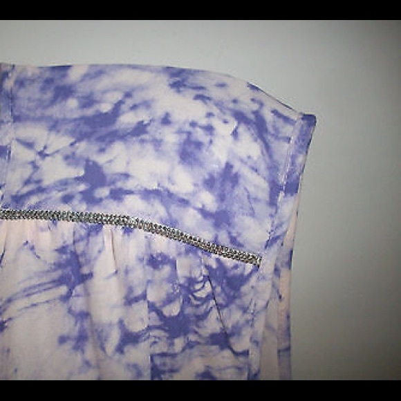 JUICY COUTURE Top Blouse Tie-Dye Sequin Peasant Boho Purple - Picture 5 of 8